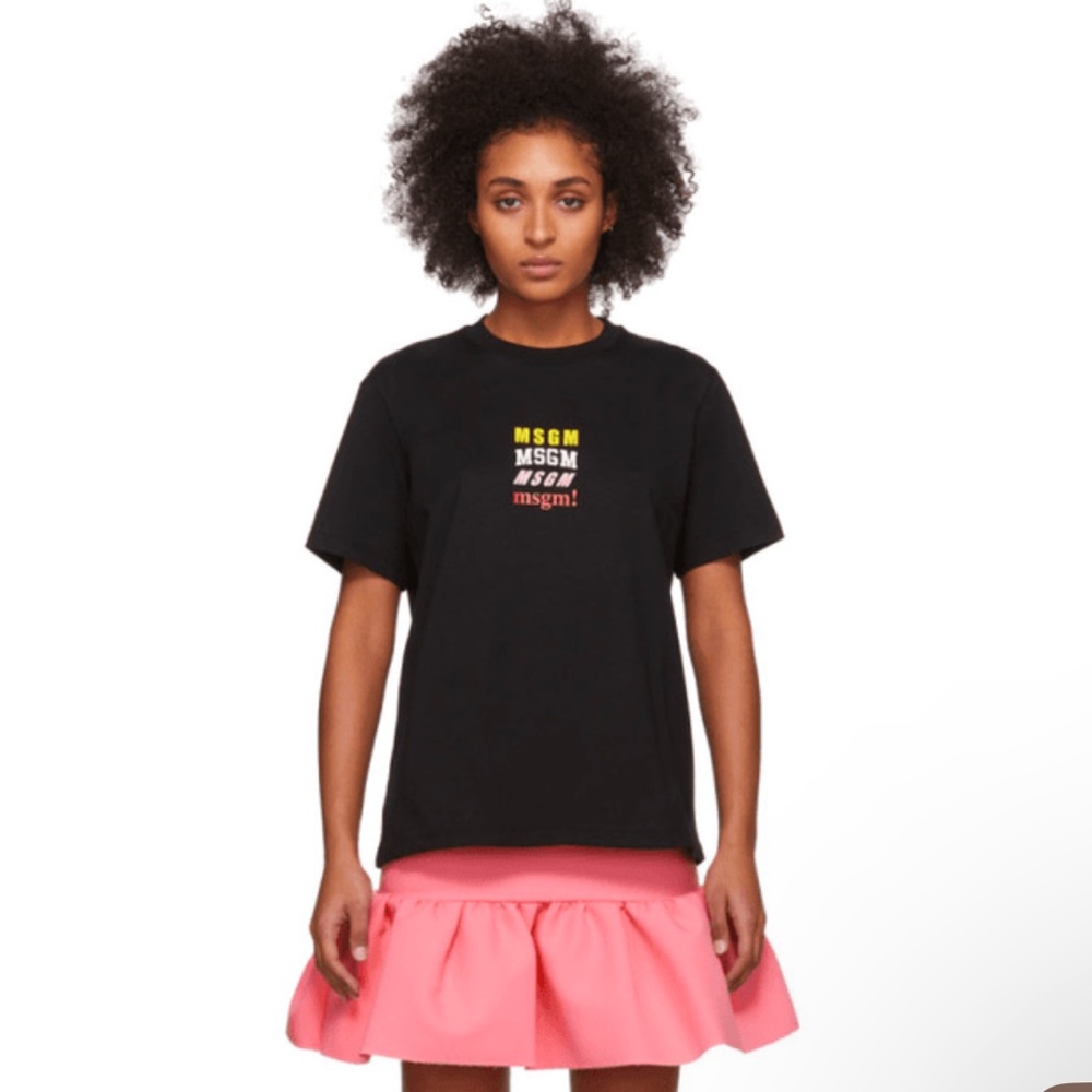 Black MSGM logo tee